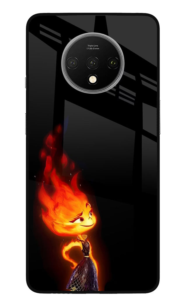 Ember Flame Oneplus 7T Glass Case