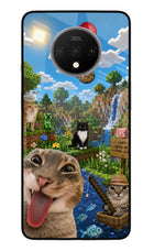 Minecraft Cat Chaos Oneplus 7T Glass Case