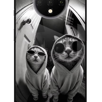 Hood Cats Oneplus 7T Glass Case