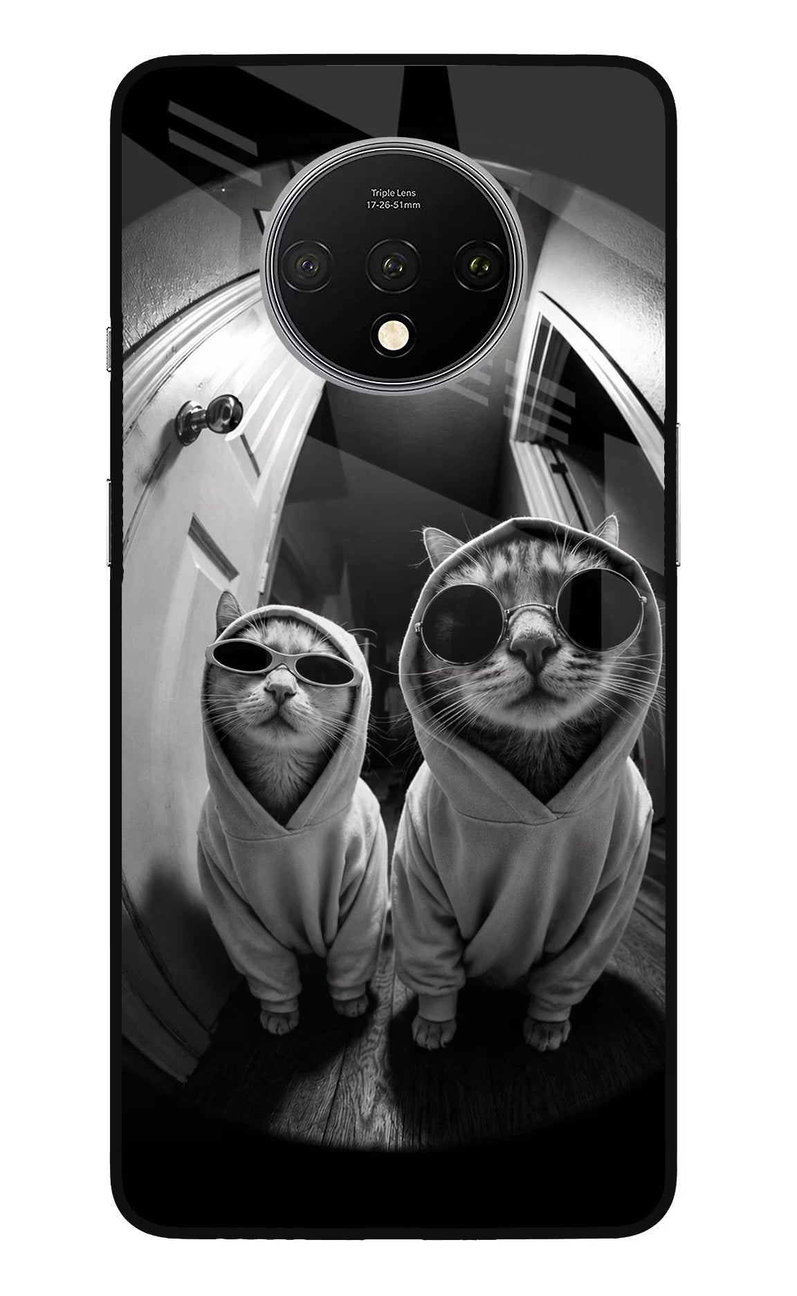 Hood Cats Oneplus 7T Glass Case