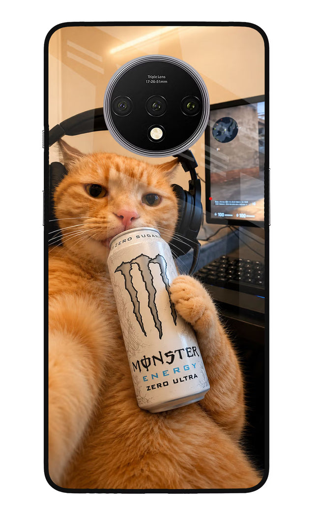 Gamer Cat Energy Oneplus 7T Glass Case