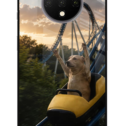 Rollercoaster Dog Oneplus 7T Glass Case
