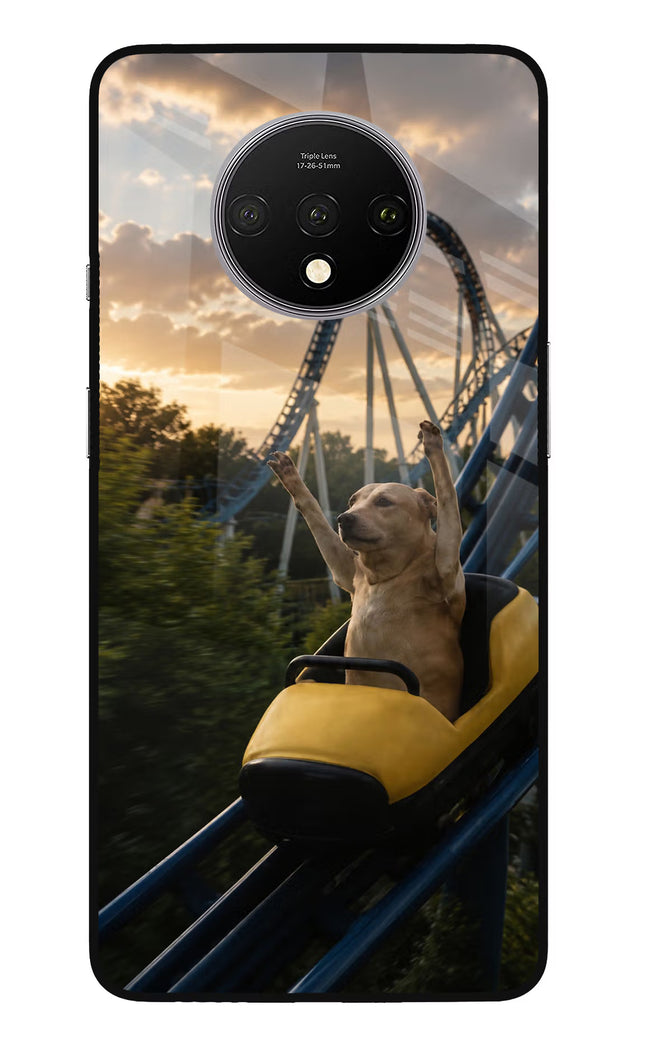 Rollercoaster Dog Oneplus 7T Glass Case