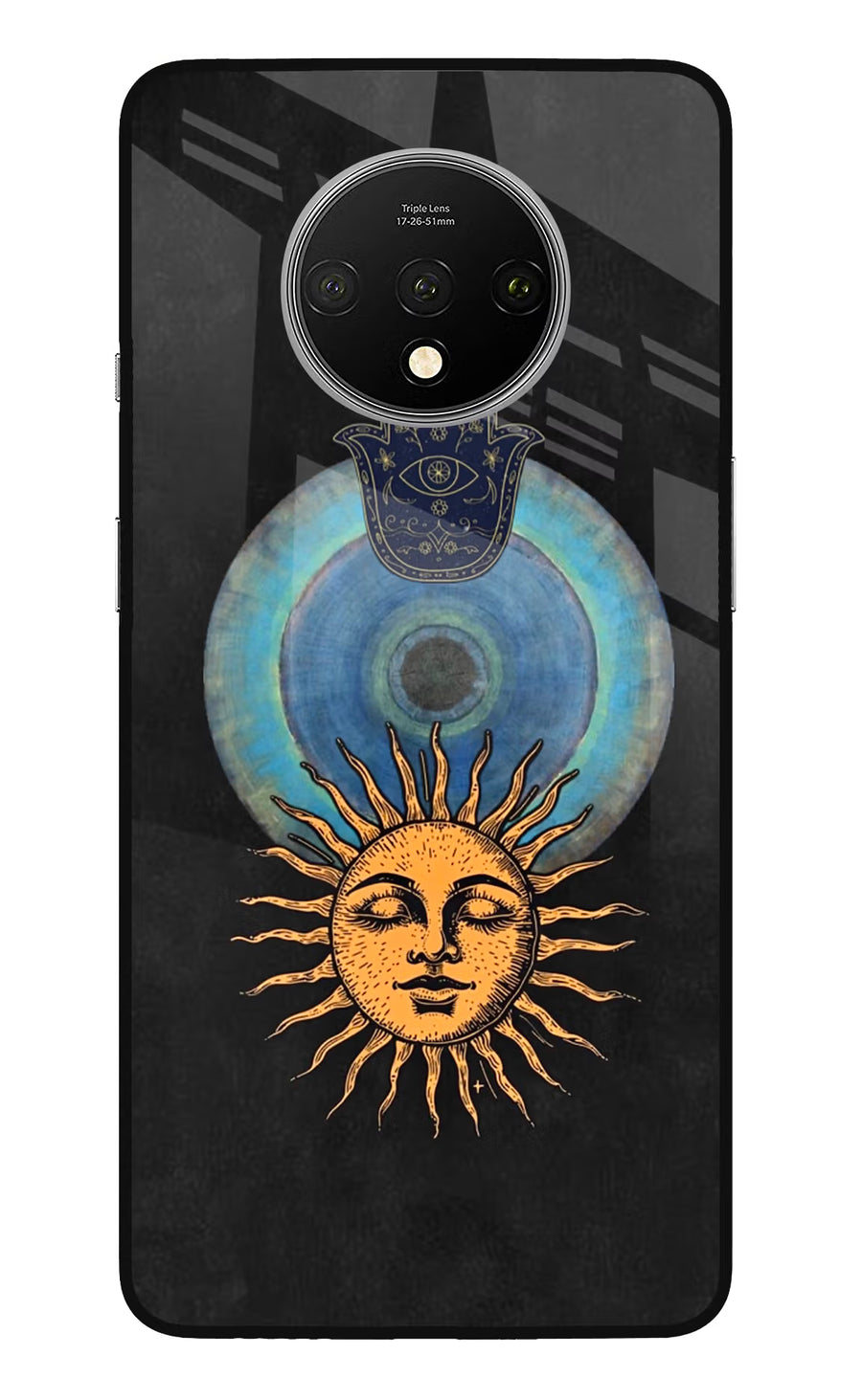 Divine Sun Oneplus 7T Back Cover, Glass case