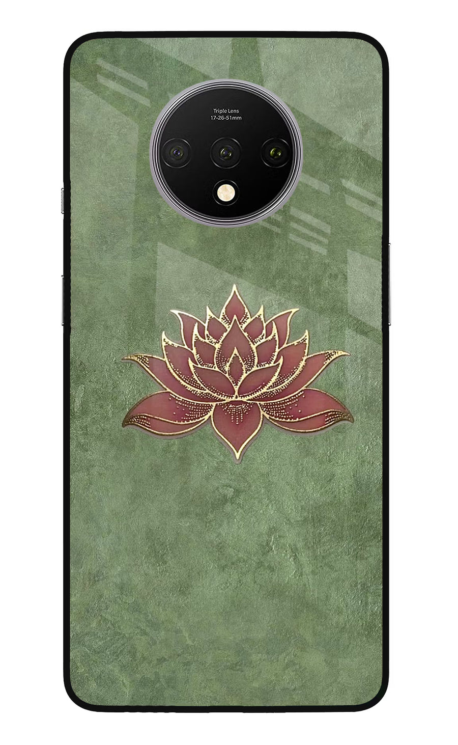 Lotus Grace Oneplus 7T Back Cover, Glass case