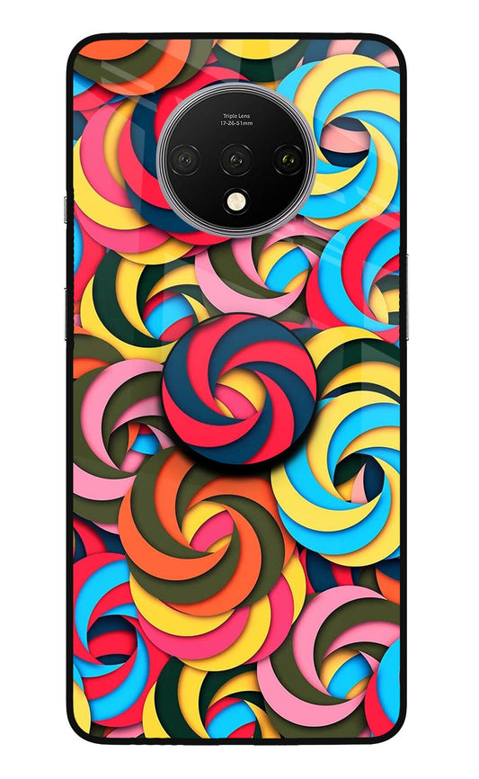 Spiral Pattern Oneplus 7T Glass Case