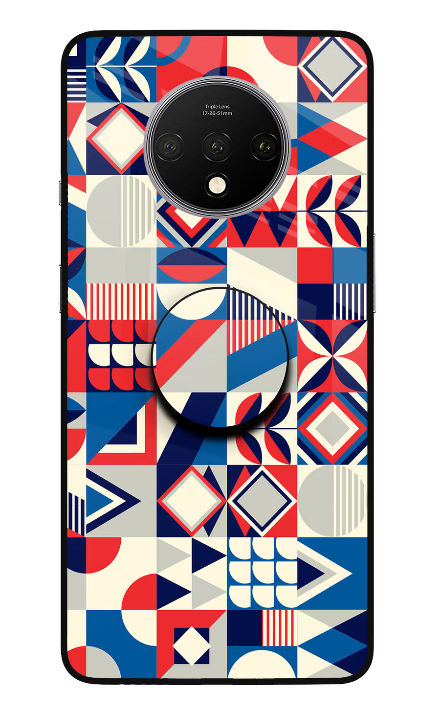 Colorful Pattern Oneplus 7T Pop Case, Glass case