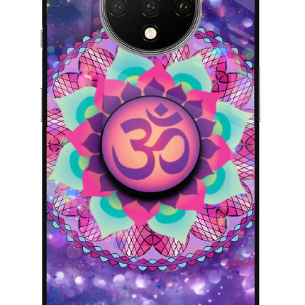 Om Purple Oneplus 7T Glass Case