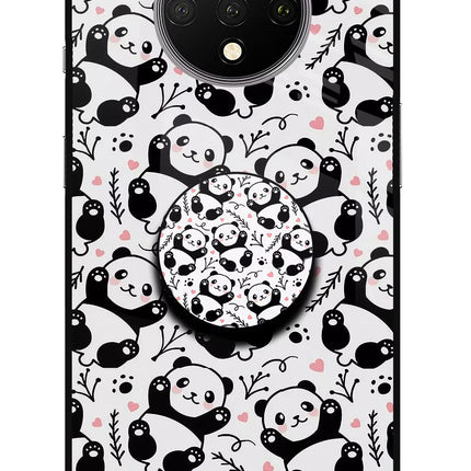 Cute Panda Oneplus 7T Glass Case
