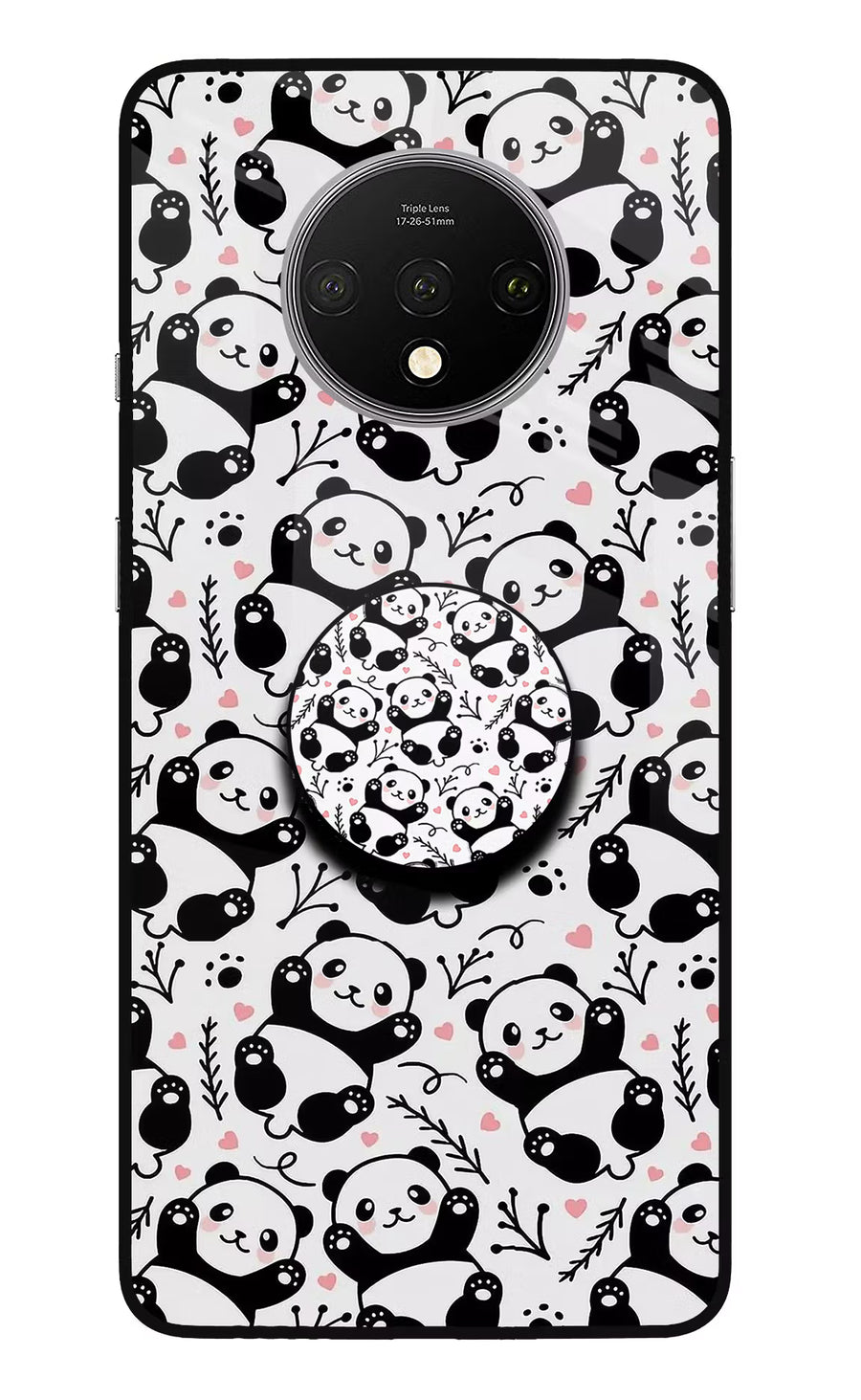 Cute Panda Oneplus 7T Pop Case, Glass case