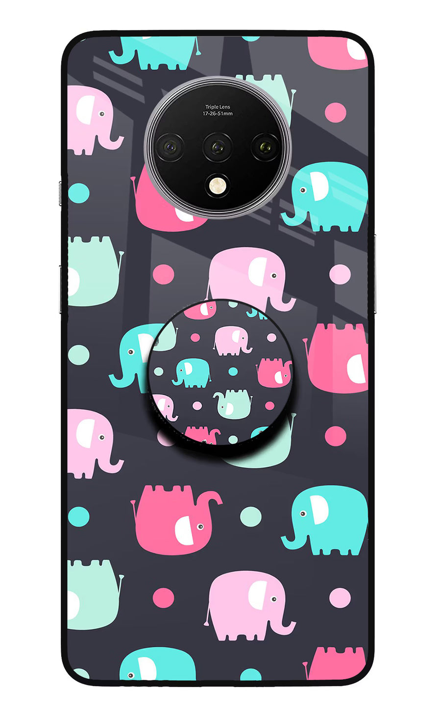Baby Elephants Oneplus 7T Pop Case, Glass case