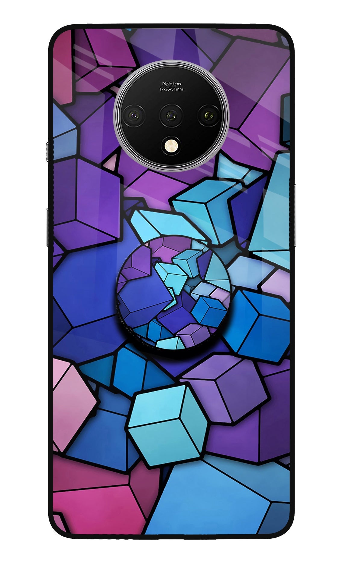Cubic Abstract Oneplus 7T Glass Case