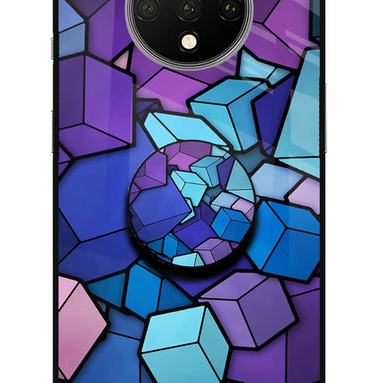 Cubic Abstract Oneplus 7T Glass Case