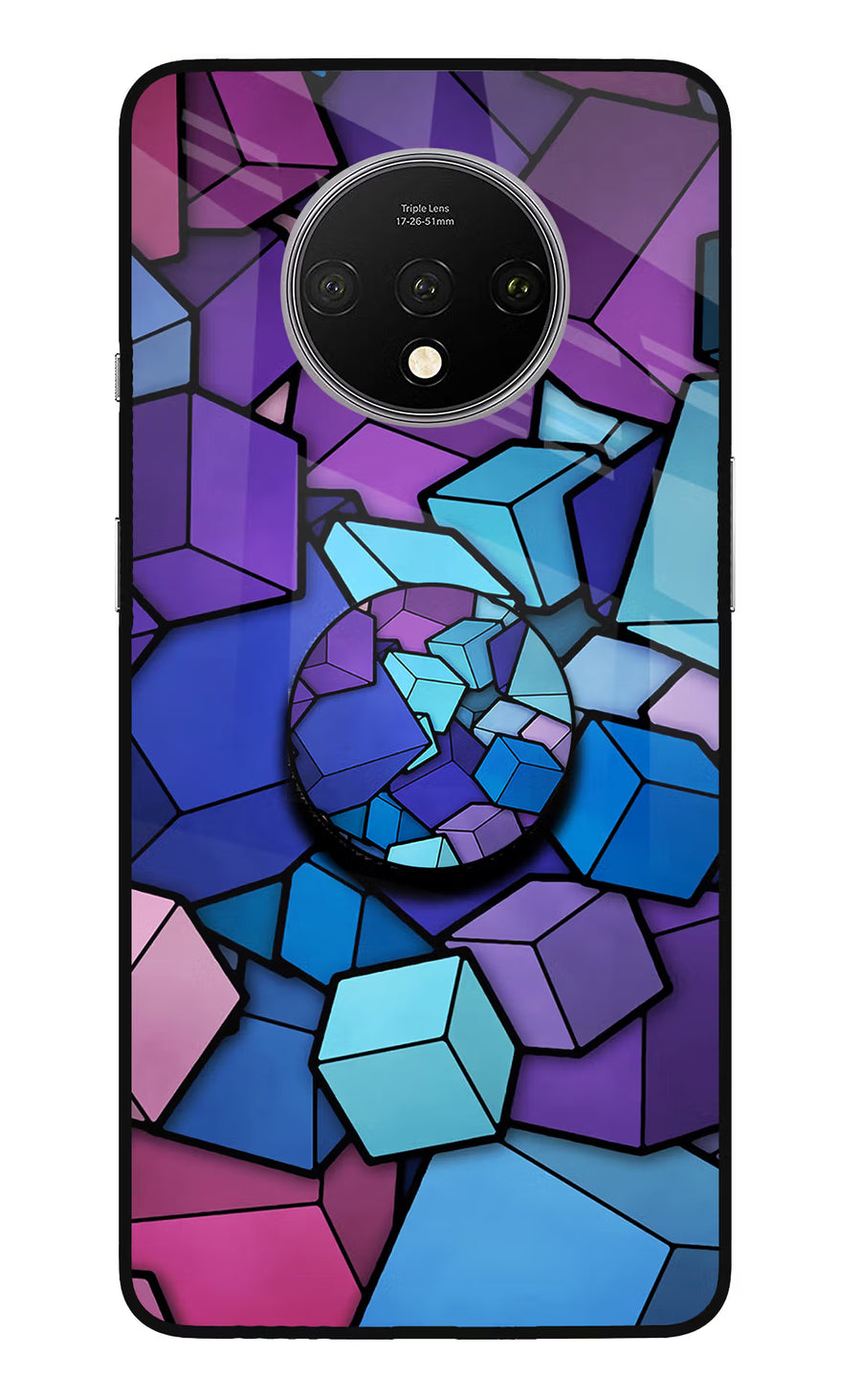 Cubic Abstract Oneplus 7T Pop Case, Glass case