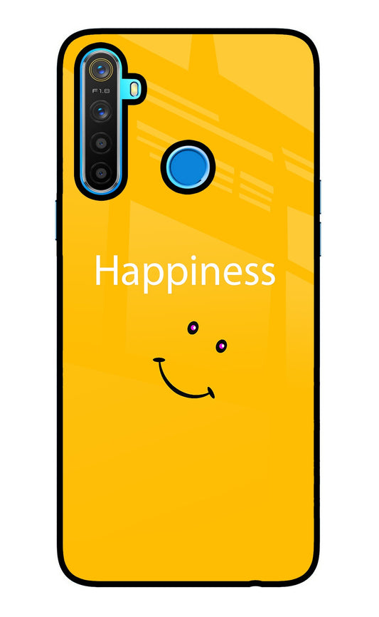 Happiness With Smiley Realme 5/5i/5s Glass Case