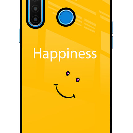 Happiness With Smiley Realme 5/5i/5s Glass Case