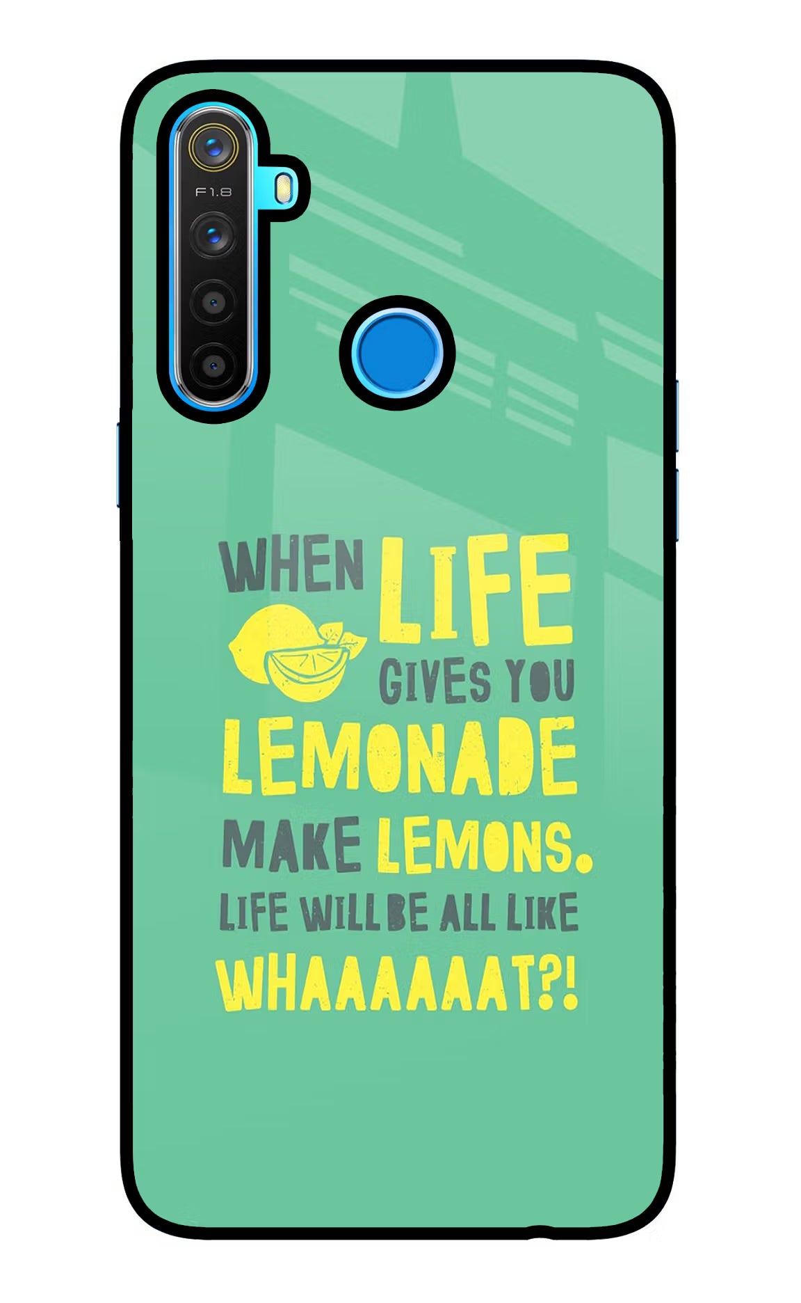 Quote Realme 5/5i/5s Glass Case Back Cover by Casekaro