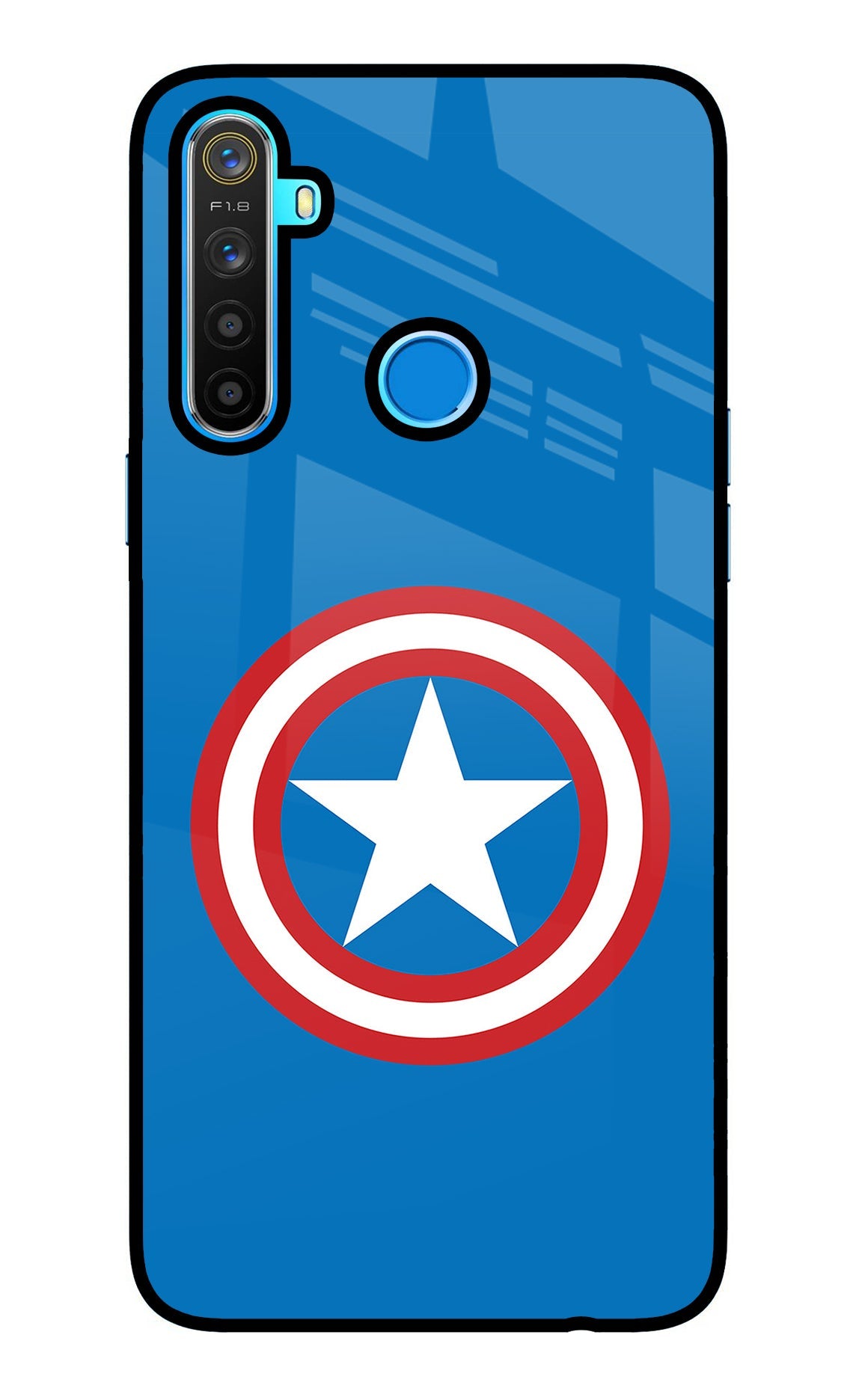 Captain America Logo Realme 5/5i/5s Glass Case