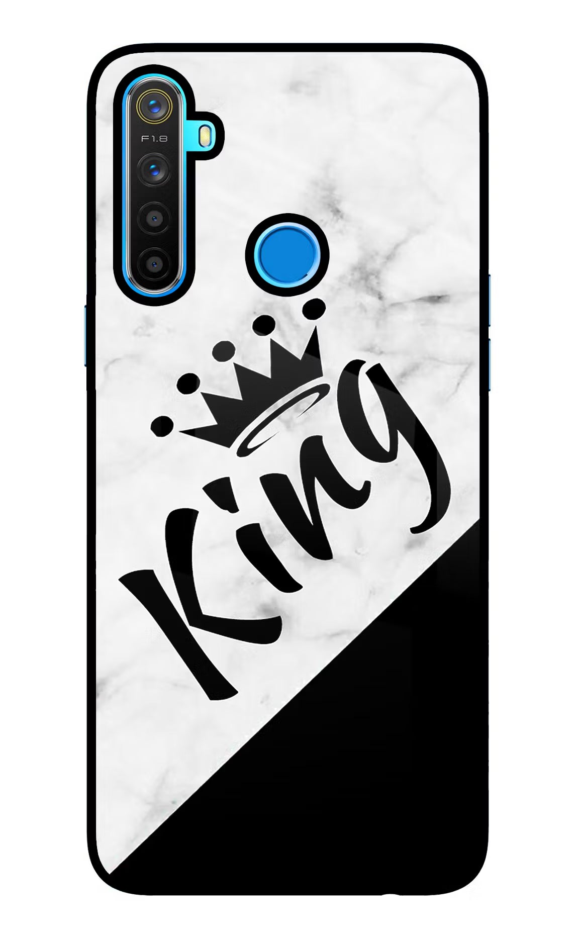 King Realme 5/5i/5s Glass Case Back Cover by Casekaro