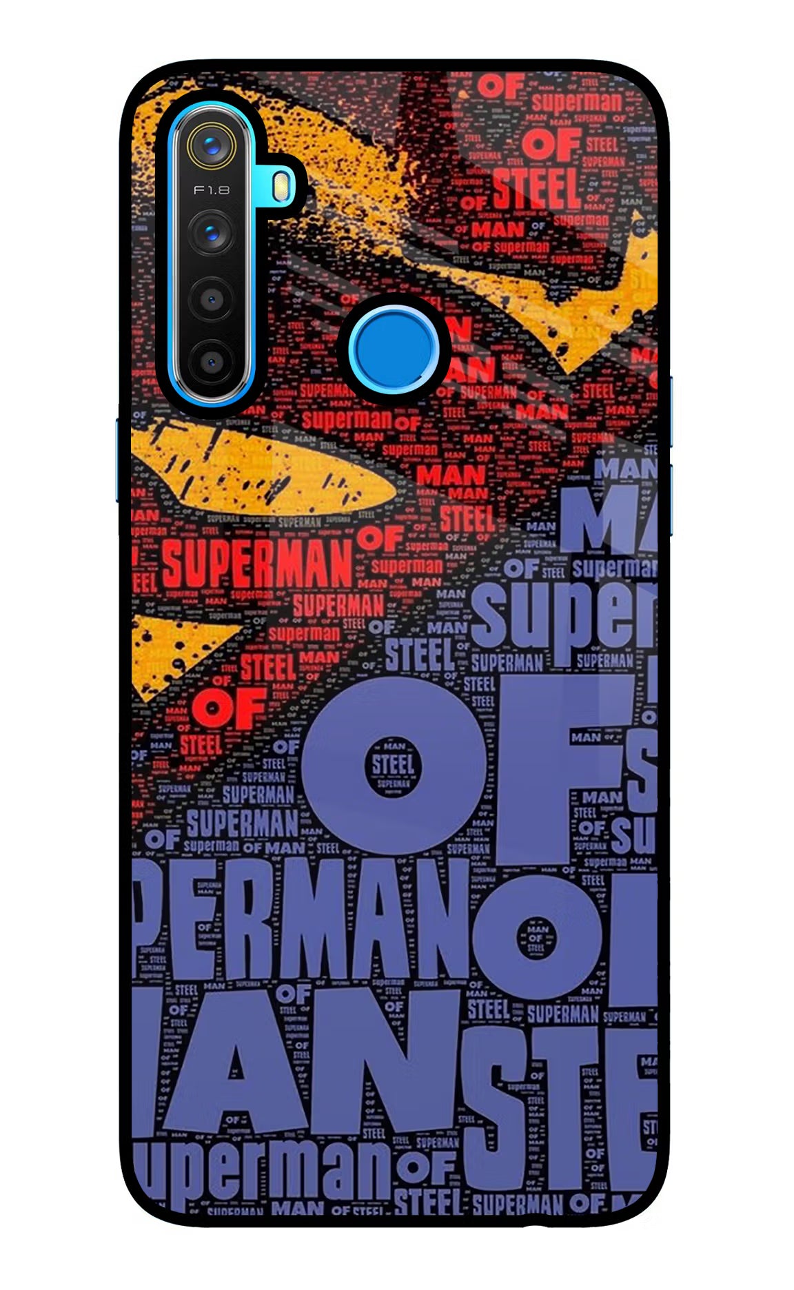 Superman Realme 5/5i/5s Glass Case Back Cover by Casekaro