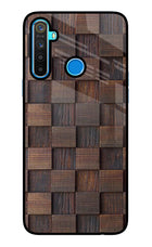 Wooden Cube Design Realme 5/5i/5s Glass Case