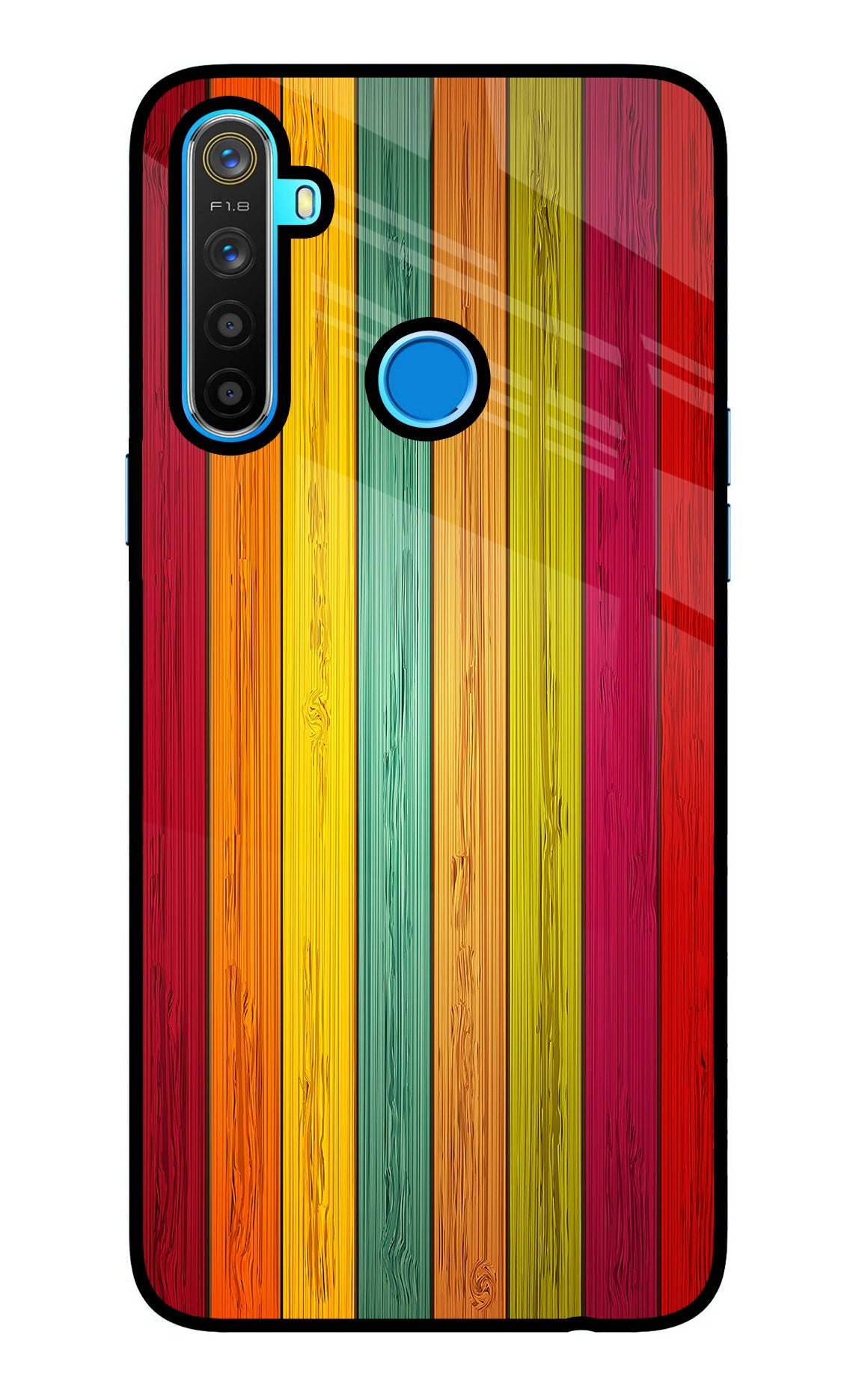 Multicolor Wooden Realme 5/5i/5s Back Cover