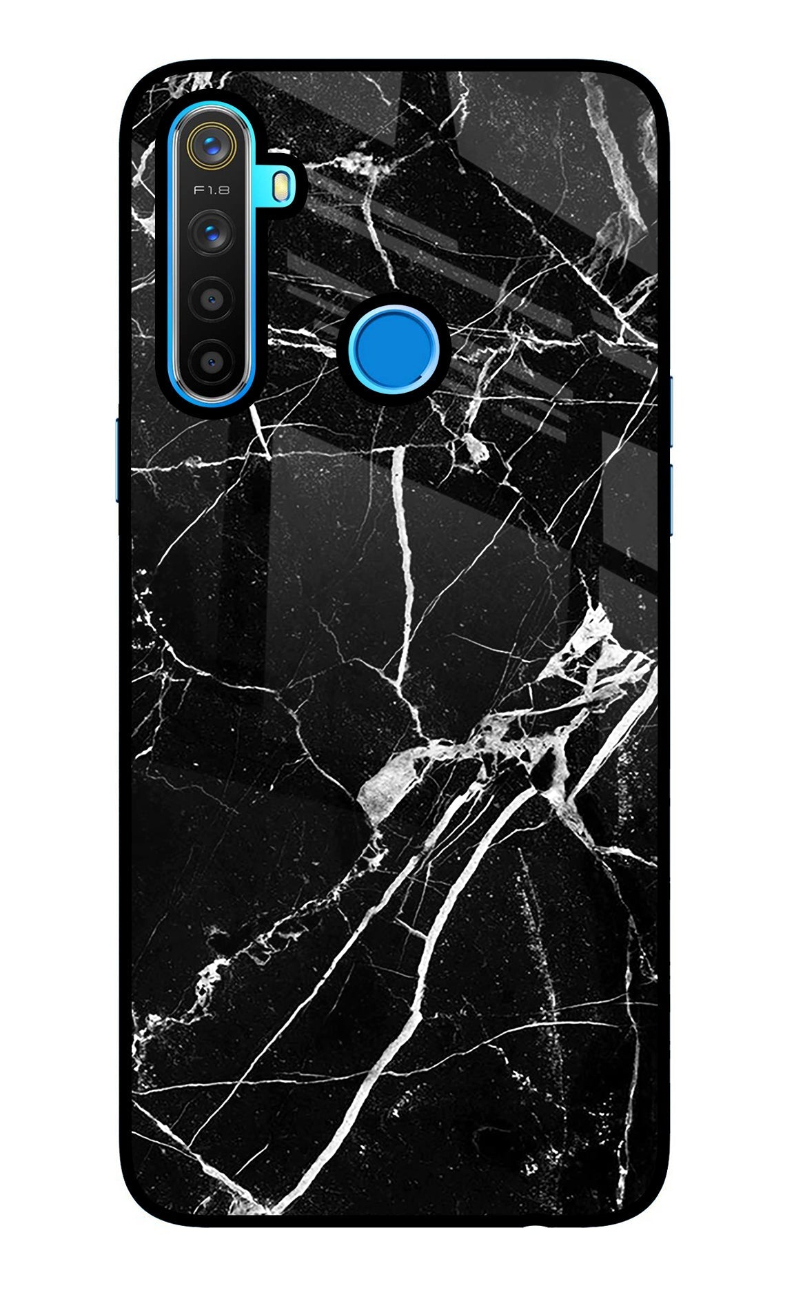 Black Marble Pattern Realme 5/5i/5s Glass Case