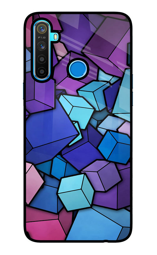 Cubic Abstract Realme 5/5i/5s Glass Case