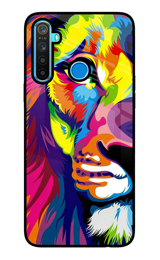 Lion Half Face Realme 5/5i/5s Glass Case