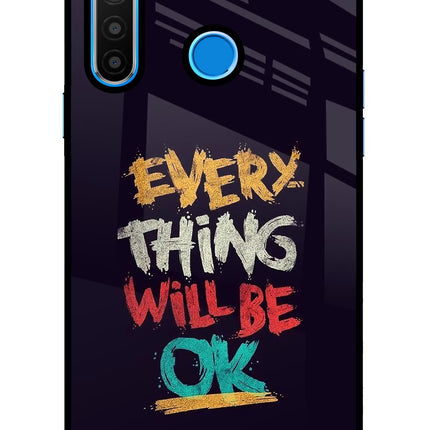Everything Will Be Ok Realme 5/5i/5s Glass Case Back Cover by Casekaro