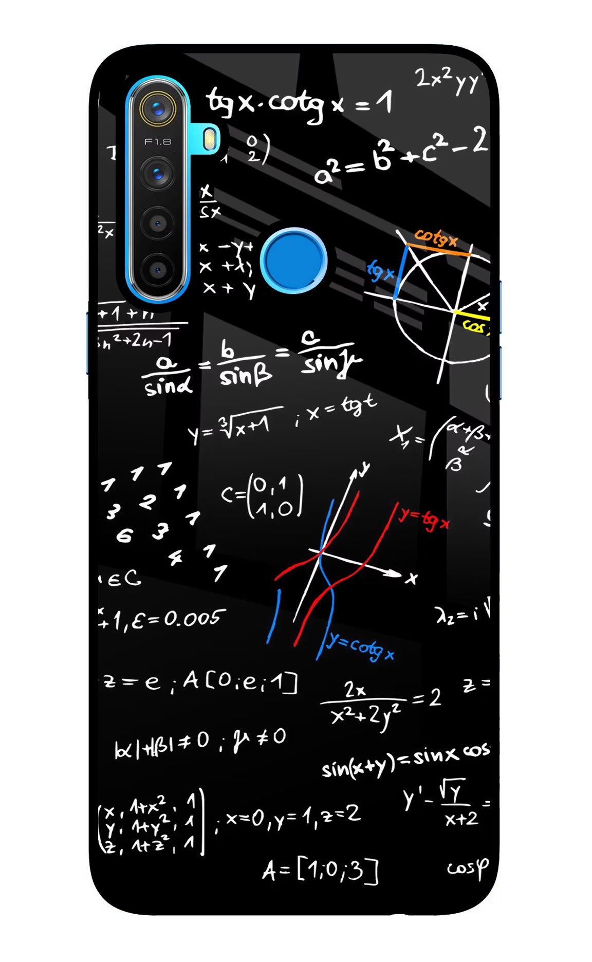 Mathematics Formula Realme 5/5i/5s Glass Case Back Cover by Casekaro