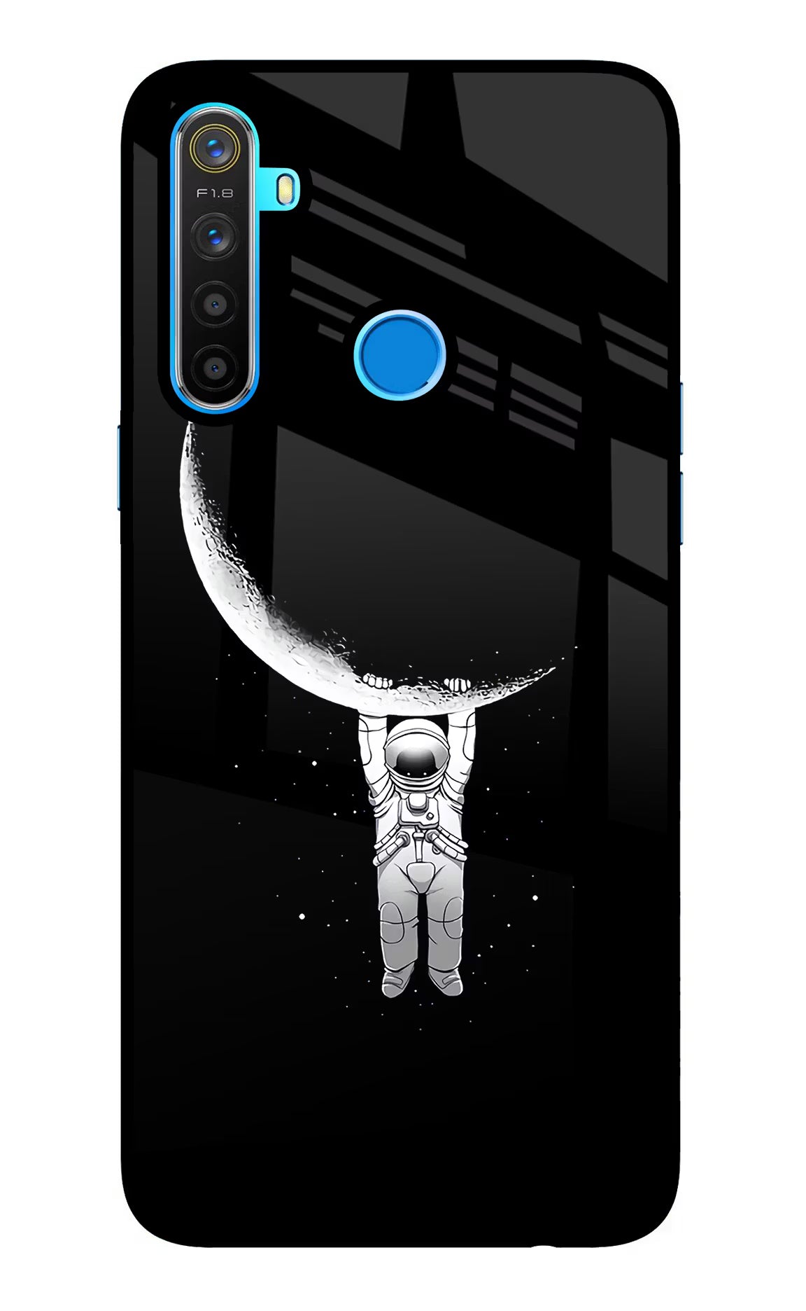 Moon Space Realme 5/5i/5s Glass Case Back Cover by Casekaro