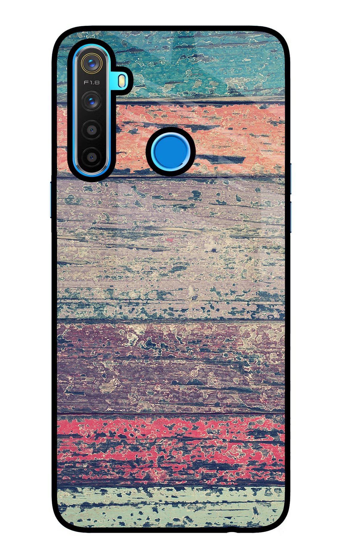Colourful Wall Realme 5/5i/5s Glass Case Back Cover by Casekaro