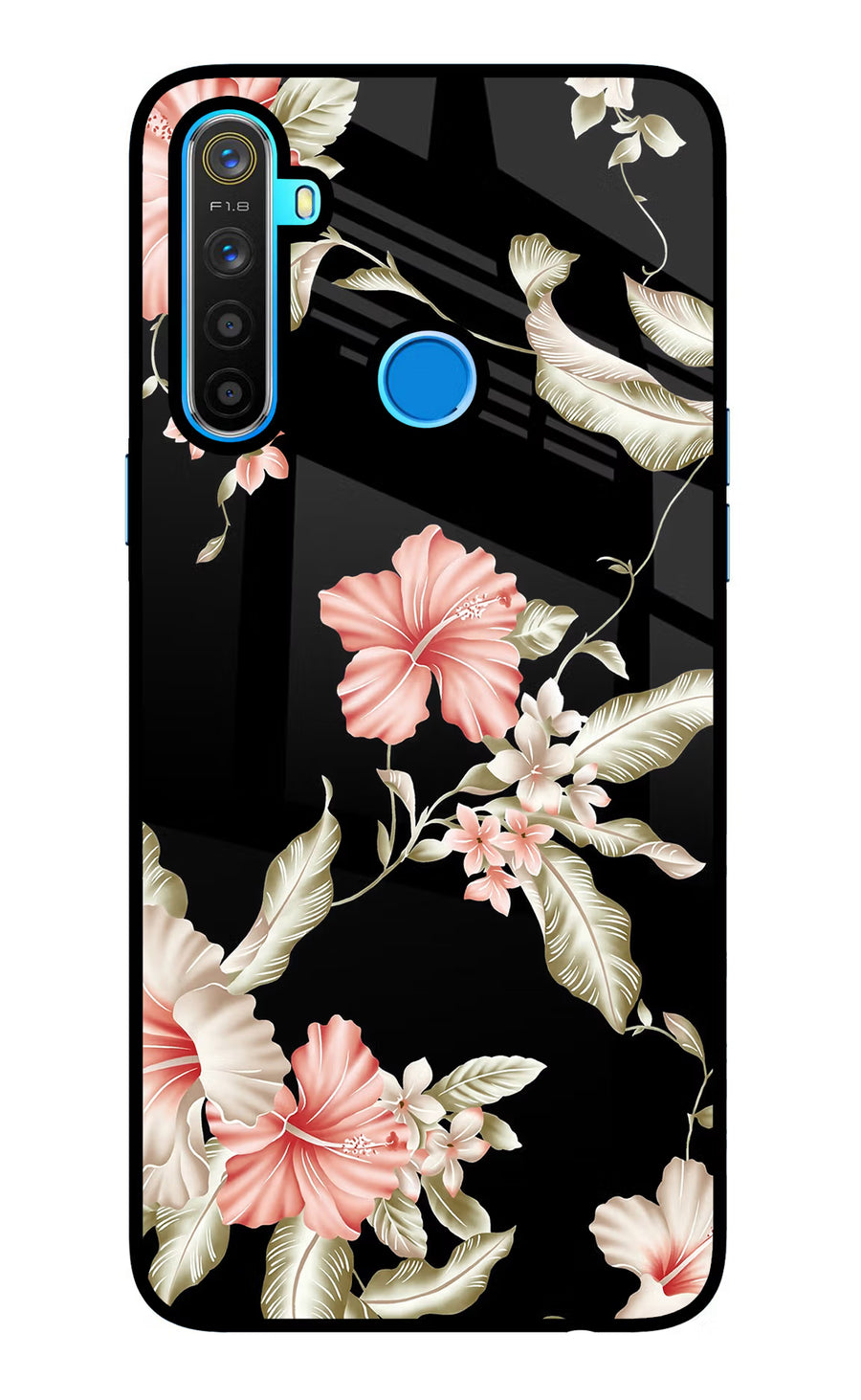 Flowers Realme 5/5i/5s Back Cover, Glass case