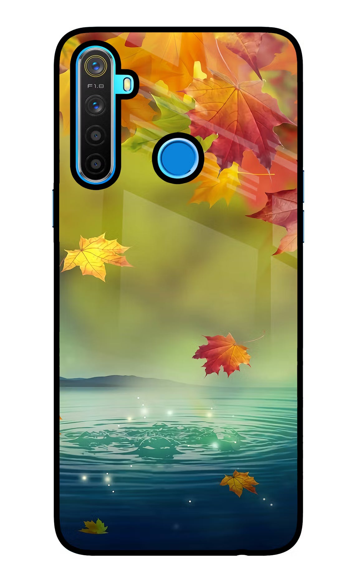 Flowers Realme 5/5i/5s Glass Case Back Cover by Casekaro