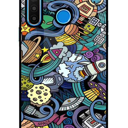 Space Abstract Realme 5/5i/5s Glass Case