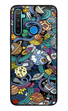 Space Abstract Realme 5/5i/5s Glass Case