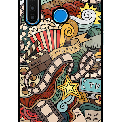 Cinema Abstract Realme 5/5i/5s Glass Case Back Cover by Casekaro