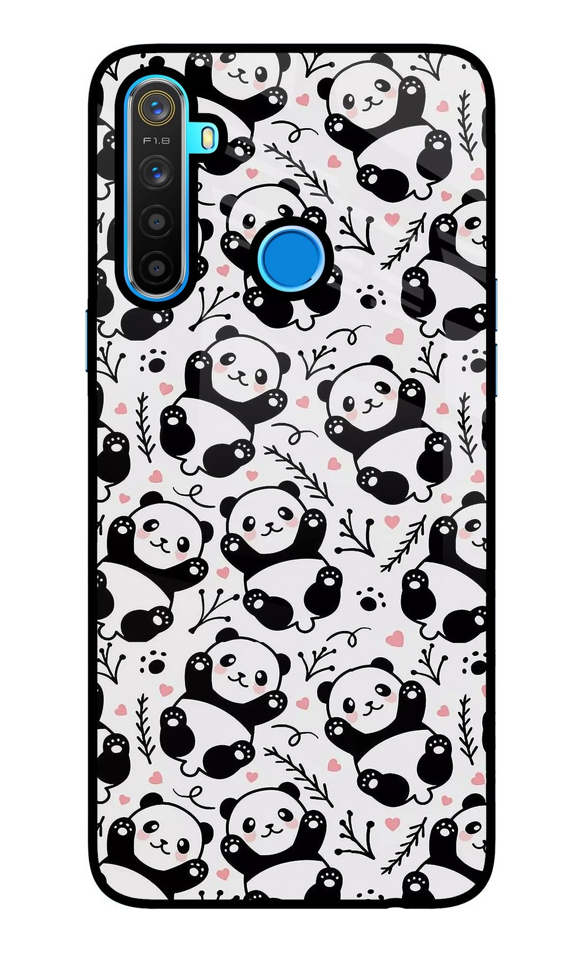 Cute Panda Realme 5/5i/5s Glass Case