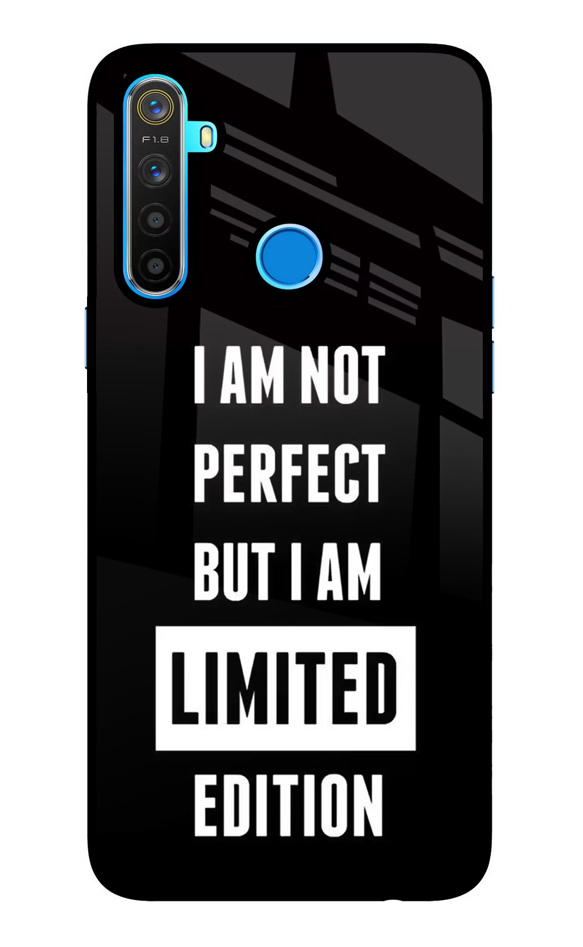 I Am Not Perfect But I Am Limited Edition Realme 5/5i/5s Glass Case Back Cover by Casekaro