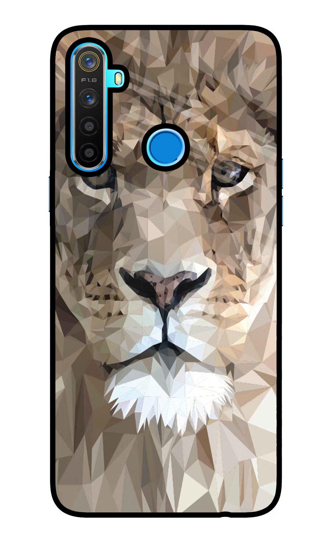 Lion Art Realme 5/5i/5s Glass Case Back Cover by Casekaro