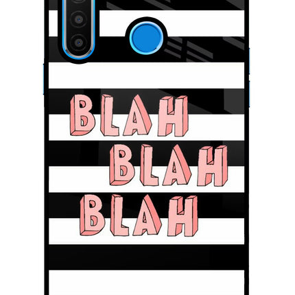 Blah Blah Blah Realme 5/5i/5s Glass Case Back Cover by Casekaro