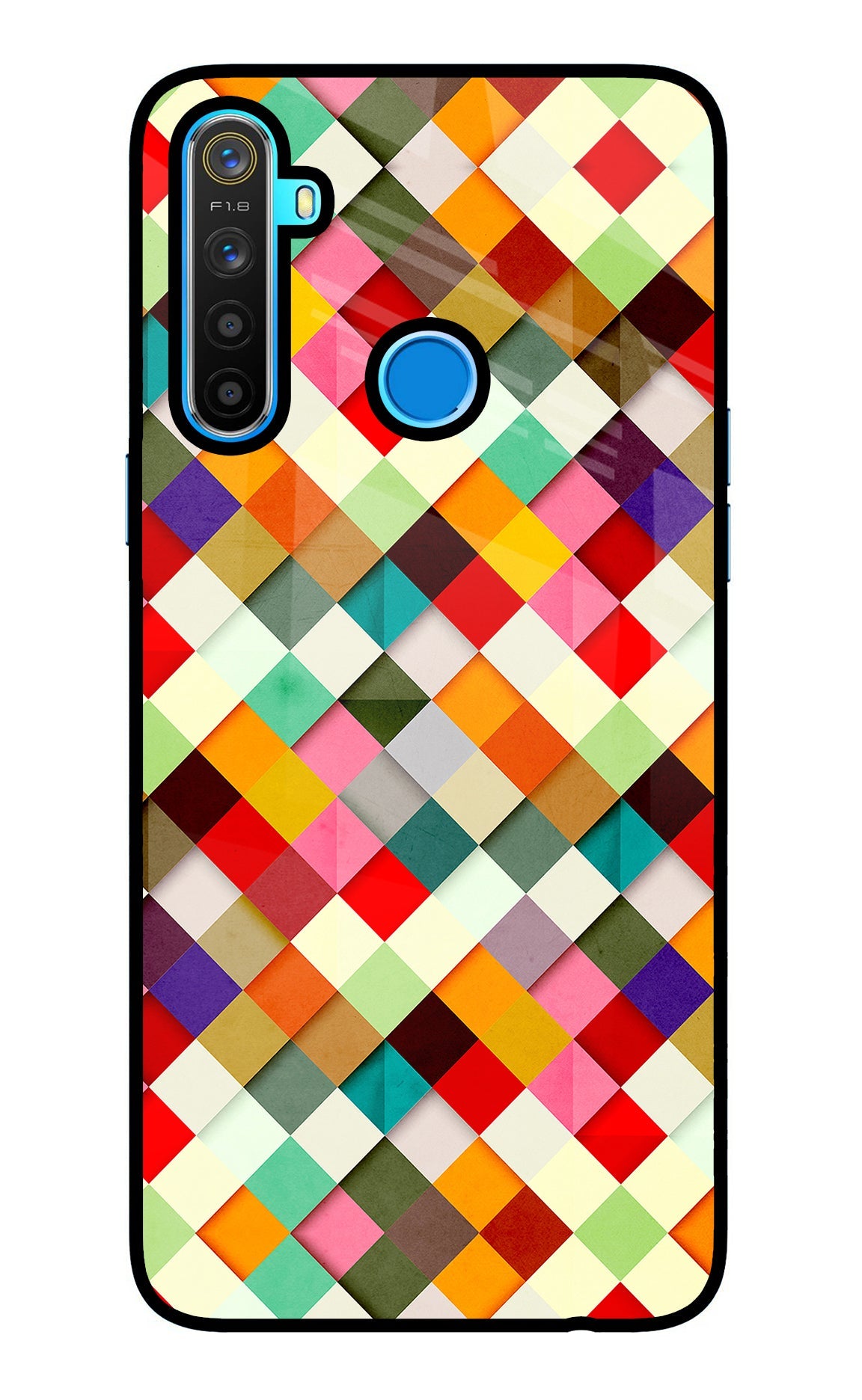 Geometric Abstract Colorful Realme 5/5i/5s Glass Case