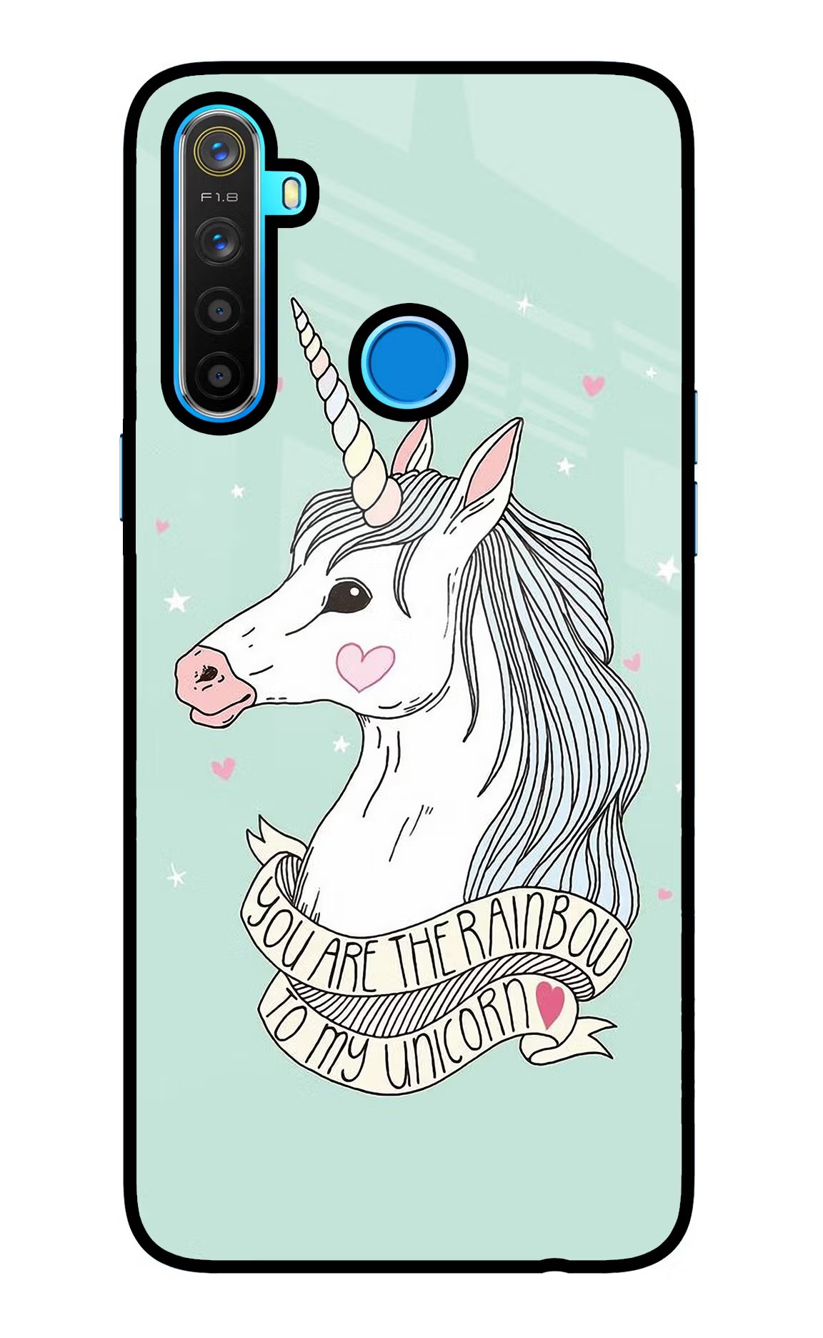 Unicorn Wallpaper Realme 5/5i/5s Glass Case Back Cover by Casekaro