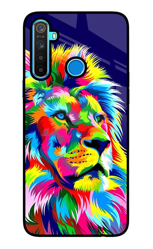 Vector Art Lion Realme 5/5i/5s Glass Case