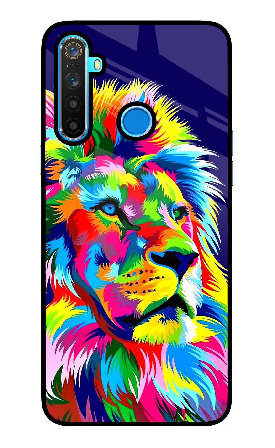 Vector Art Lion Realme 5/5i/5s Glass Case Back Cover by Casekaro