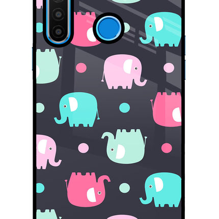 Elephants Realme 5/5i/5s Glass Case Back Cover by Casekaro