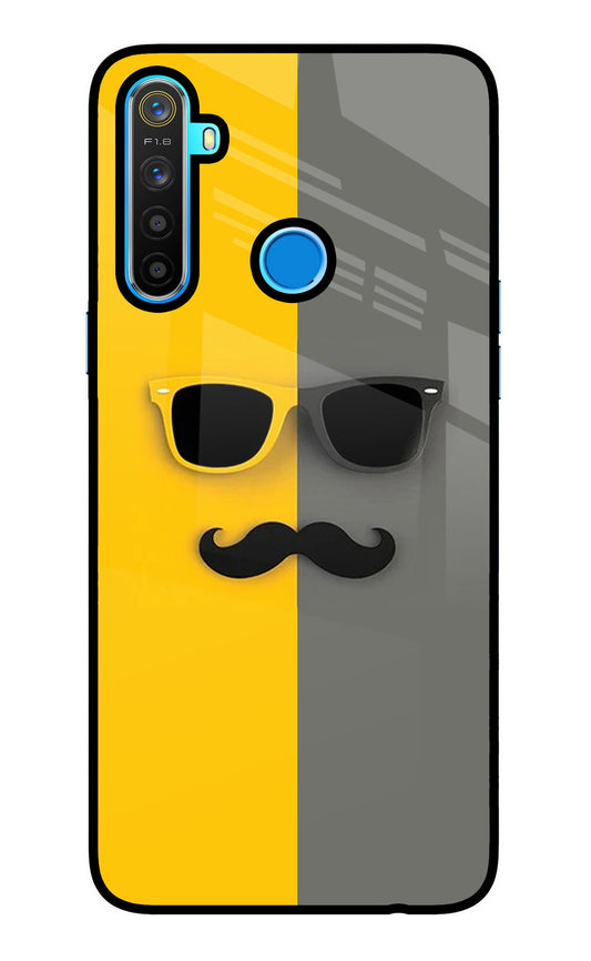 Sunglasses with Mustache Realme 5/5i/5s Glass Case