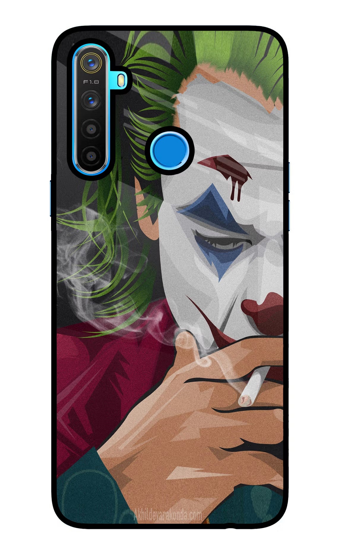 Joker Smoking Realme 5/5i/5s Glass Case Back Cover by Casekaro