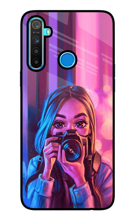 Girl Photographer Realme 5/5i/5s Glass Case